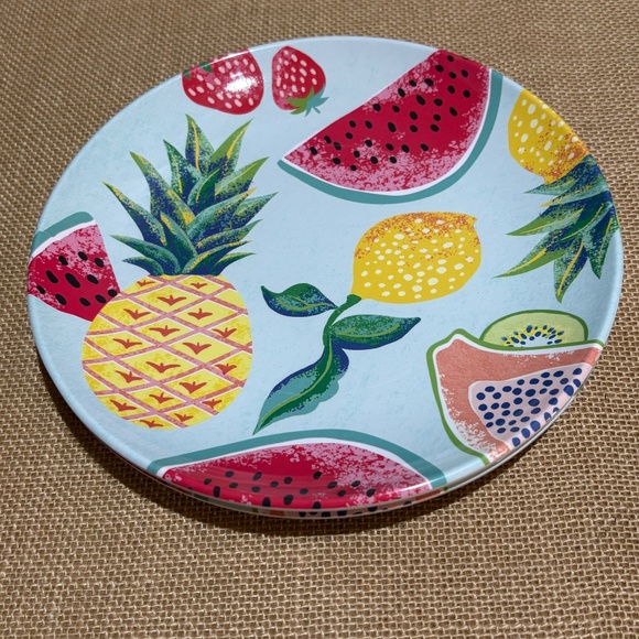 4 Southern Living Dillards 8 1/2" Melamine Side Salad Plates TropSummer Pool BBQ - Picture 3 of 10